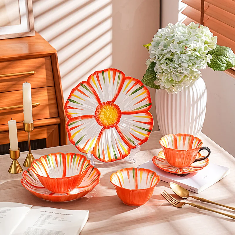 

Набор кофейных чашек и блюдец Zml - идеальный подарок для пары, керамическая кружка, свежий и стильный дизайн, чашка для чая с блюдцем для вечеринок.