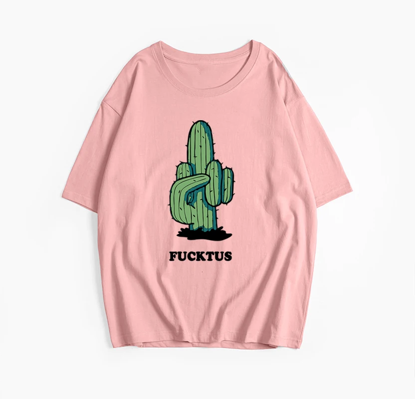 Hirsionsan Cactus Graphic Printed T Shirt Women Summer Cotton Soft Short Sleeve Tee Female Oversized High Street Gothic Top