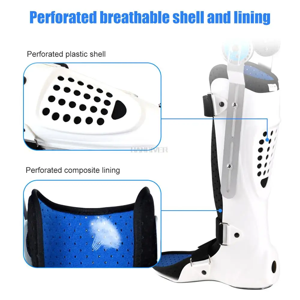 Knee Foot Support Brace Orthosis Joint Stabilizer, Adjustable Post Op Knee Full Leg Immobilizer Protector Splint