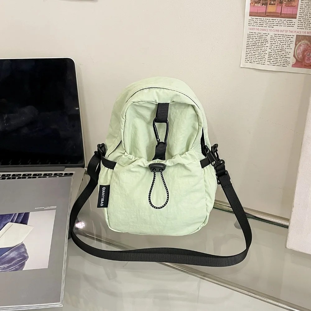 

Спортивная нейлоновая сумка через плечо Harajuku, сумка для монет, повседневная сумка через плечо на шнурке, однотонная сумка для мобильного телефона в корейском стиле, на каждый день