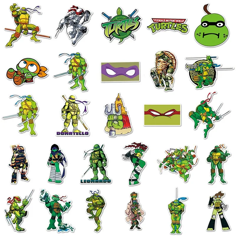 10/30/50Pcs Cartoon Teenage Mutant Ninja Turtles Stickers Laptop Suitcase Sticker Ninja Turtle Waterproof Graffiti Anime Sticker