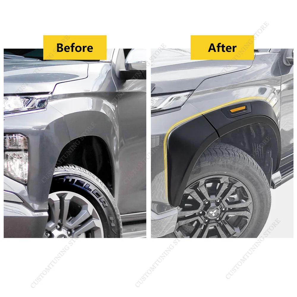 Wheel Arch Fender Flares Mudguards For Mitsubishi Triton l200 4-Door 2021-2024  Reflector Fender Flares Wide Bodykits Tuning