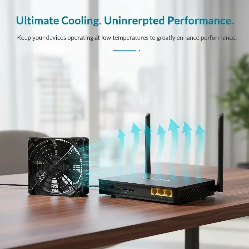 Silent USB Mini Cooling Cooler Fan, Low Noise Radiator For Router Android TV Box Set Top Box Desktop PC