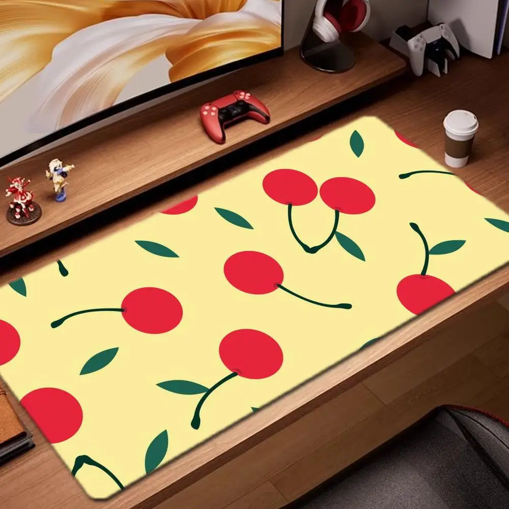 

red cherry Mouse Pad Game Accessories keyboard pad XXL large locking edge 900X400 mm table mat Gaming mousepad