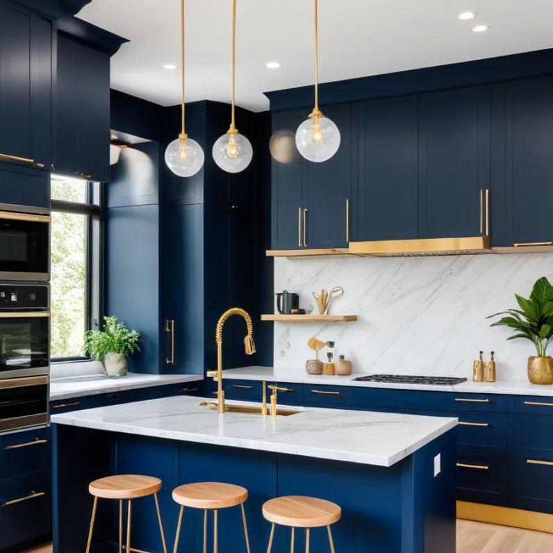 Modern Aluminum Metal Kitchen Aluminum Profile Modular Eco-Friendly Fireproof Sink Granite Apartment Kitchen