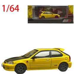 Diecast 1/64 Size Honda Ek9 Model Car Initial D Alloy Car Model Collection Display Toys for Boys Gift Hobby Original Box