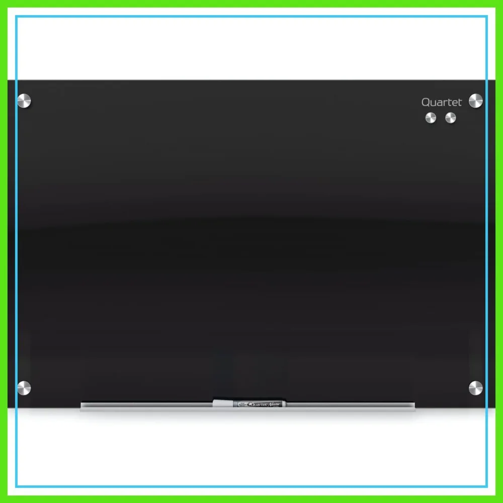 

48x36 Magnetic Glass Dry Erase Board, Tempered Glass Whiteboard for Wall, Black