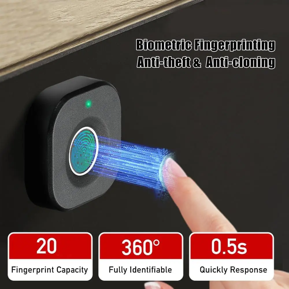 360-Day Standby Fingerprint Cabinet Lock Biometric Fingerprint Access Electronic Lock Child Safety Keyless Entry