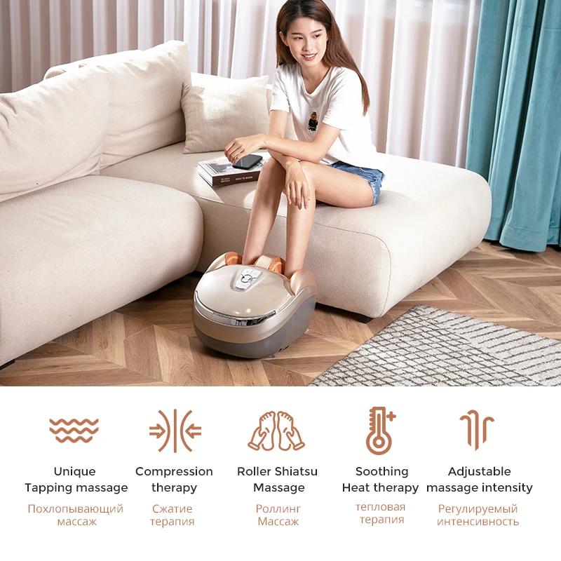 MARESE M7 PLUS Luxurious Foot Massager Machine Tapping Vibration Rolling Keading Air Compreesion Massage With Heat Health Care