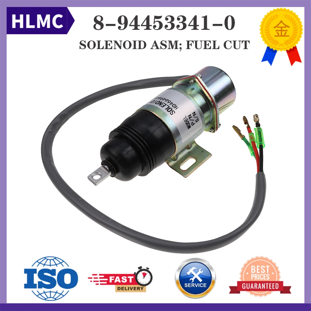 

Shutoff Solenoid Valve 12V 894453-3411 8-94453341-0 MV1-58 for Hitachi Isuzu Engine 3KC1 4JG1 4JG2 6BG1 6BB1 6B61 4J62 4J61