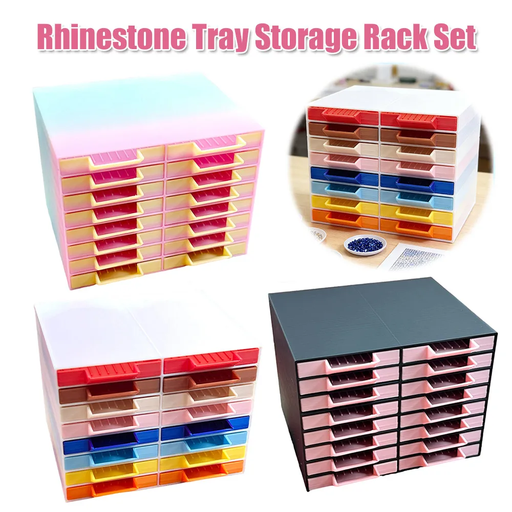 

Набор из 16 подставок для хранения страз, большой емкости, штабелируемые, для сверлильных дисков, функциональные лотки для инструментов, аксессуары для DIY