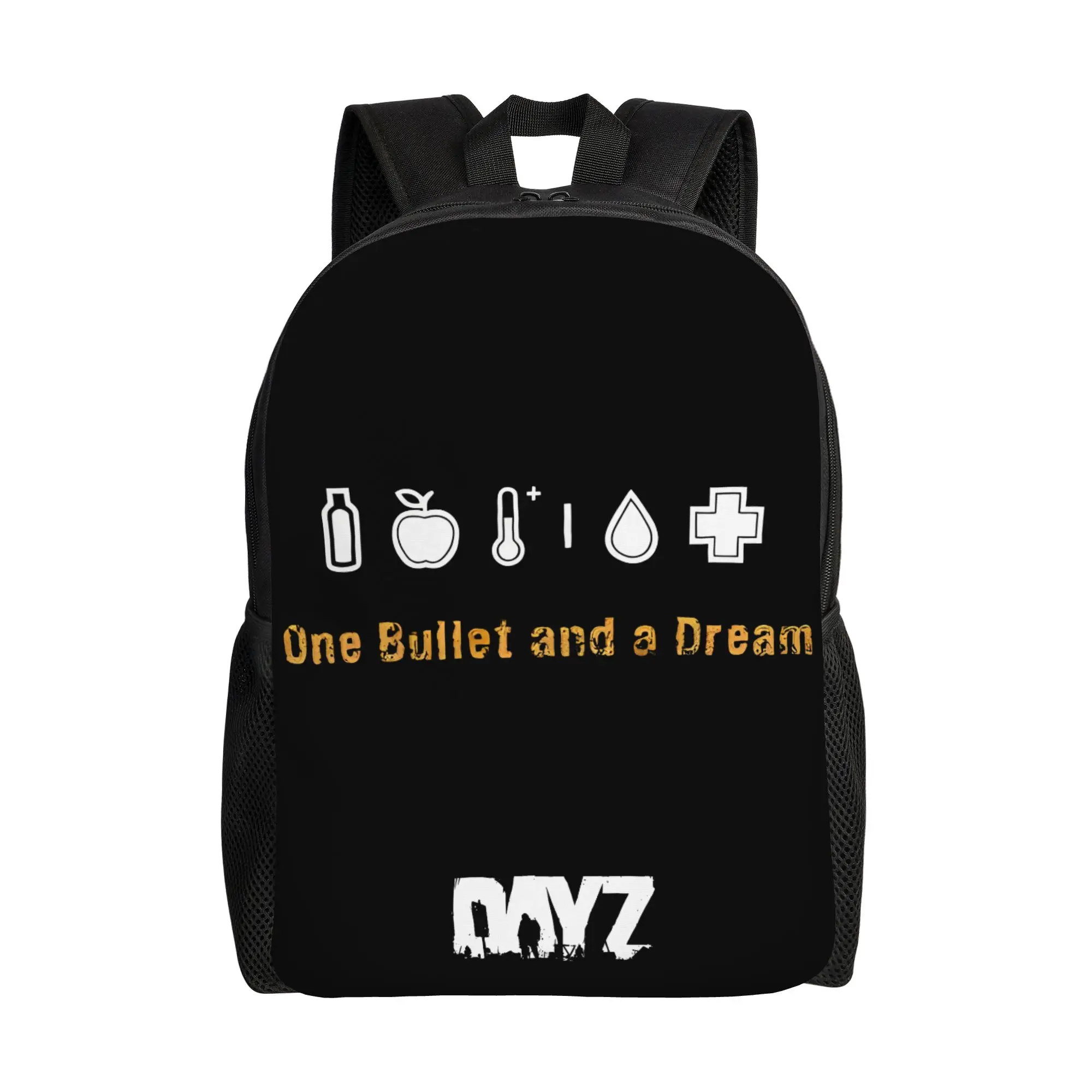 

Рюкзак DayZ One Bullet and a Dream: стильный, легкий, для студентов, для работы, для игр в шутеры, для мужчин и женщин, студенческий, холщовый.