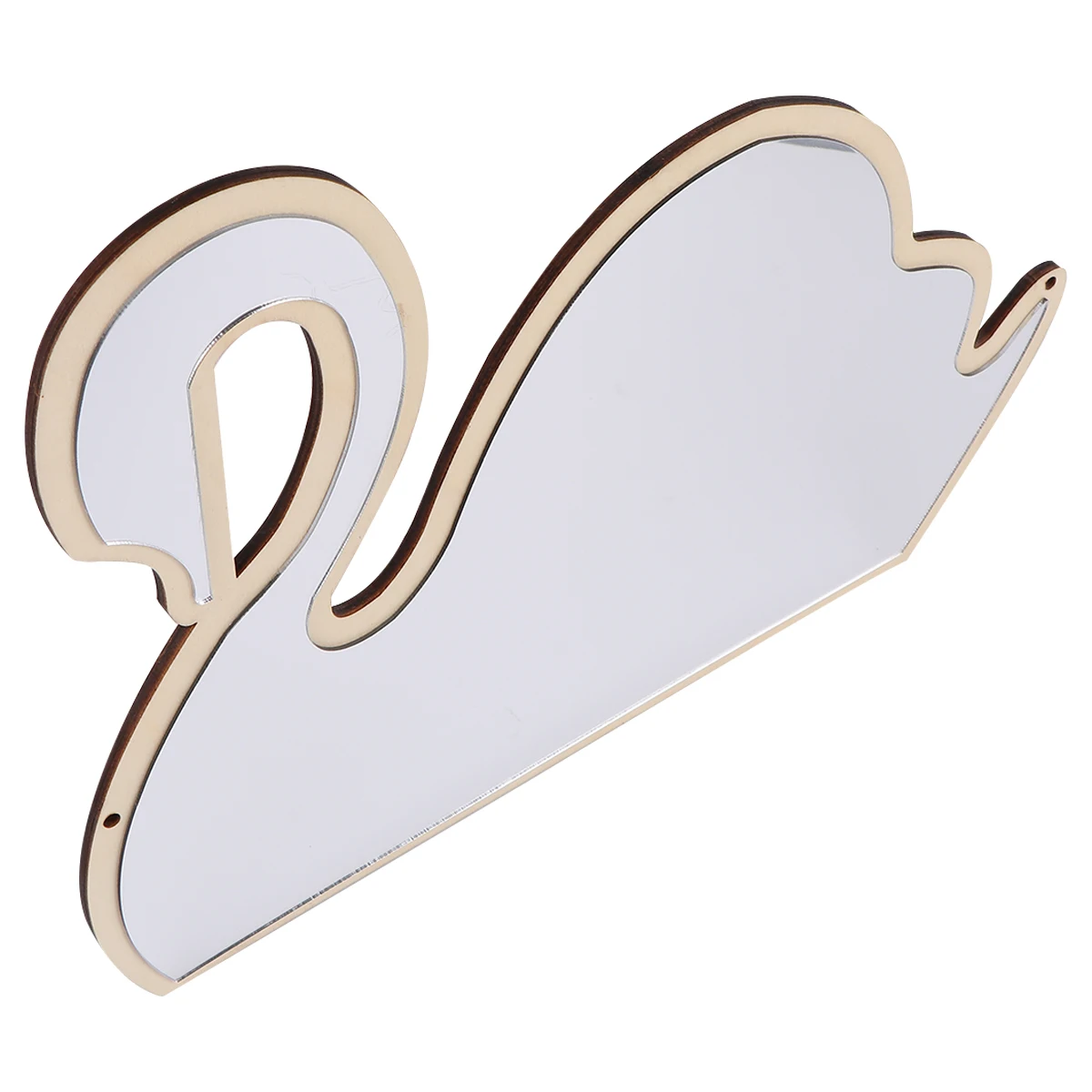 

Swan Shape Wooden Decorative Safe Mirror For Room Cute Wall Decor Nursery Home Decoration Khaki Clear Shiny Mirror