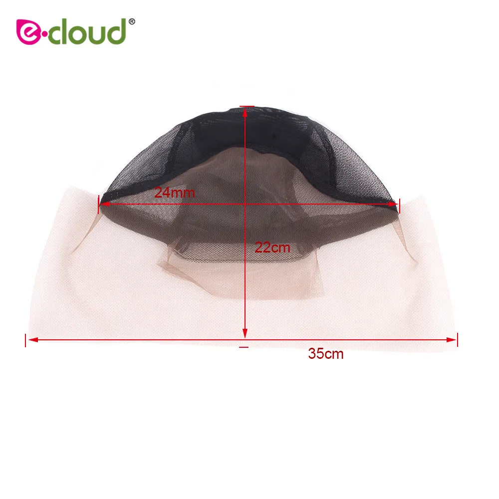 Gorro de peluca con cinta para la cabeza, suministros para hacer pelucas con bordes, malla para el pelo, malla de encaje frontal suizo, 10-20