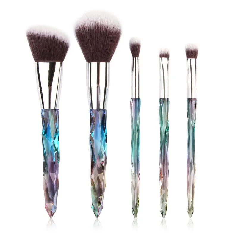 5PCS Diamond Makeup Brush Set Foundation Blush Blend Eyeshadow Lip Gloss Beauty Makeup Brush Makeup Tools Beauty for Make Up