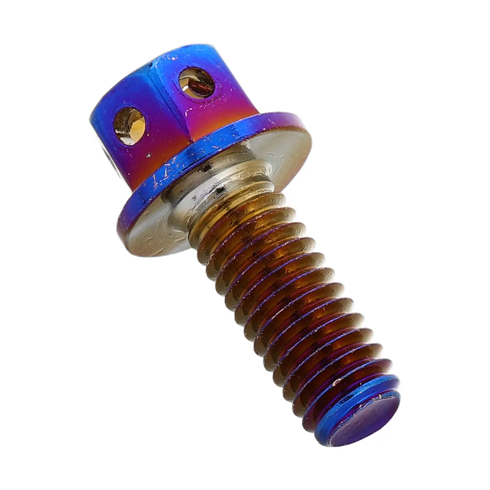 

6pcs License Plate Colored Screws Titanium Alloy Motorcycle Car Modification M6 Bolt Fasteners Flame Effect Durable for Electric