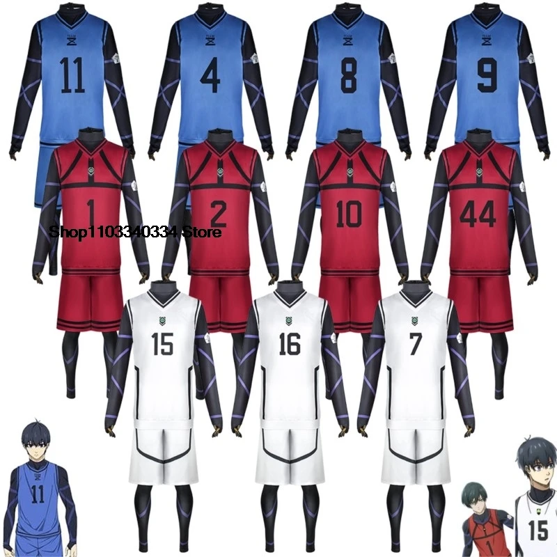 Anime Blue Lock Jersey Football Club Sportswear T-Shirt Men Isagi Yoichi Cosplay Costume Chigiri Rensuke Kunigami Bachira Meguru