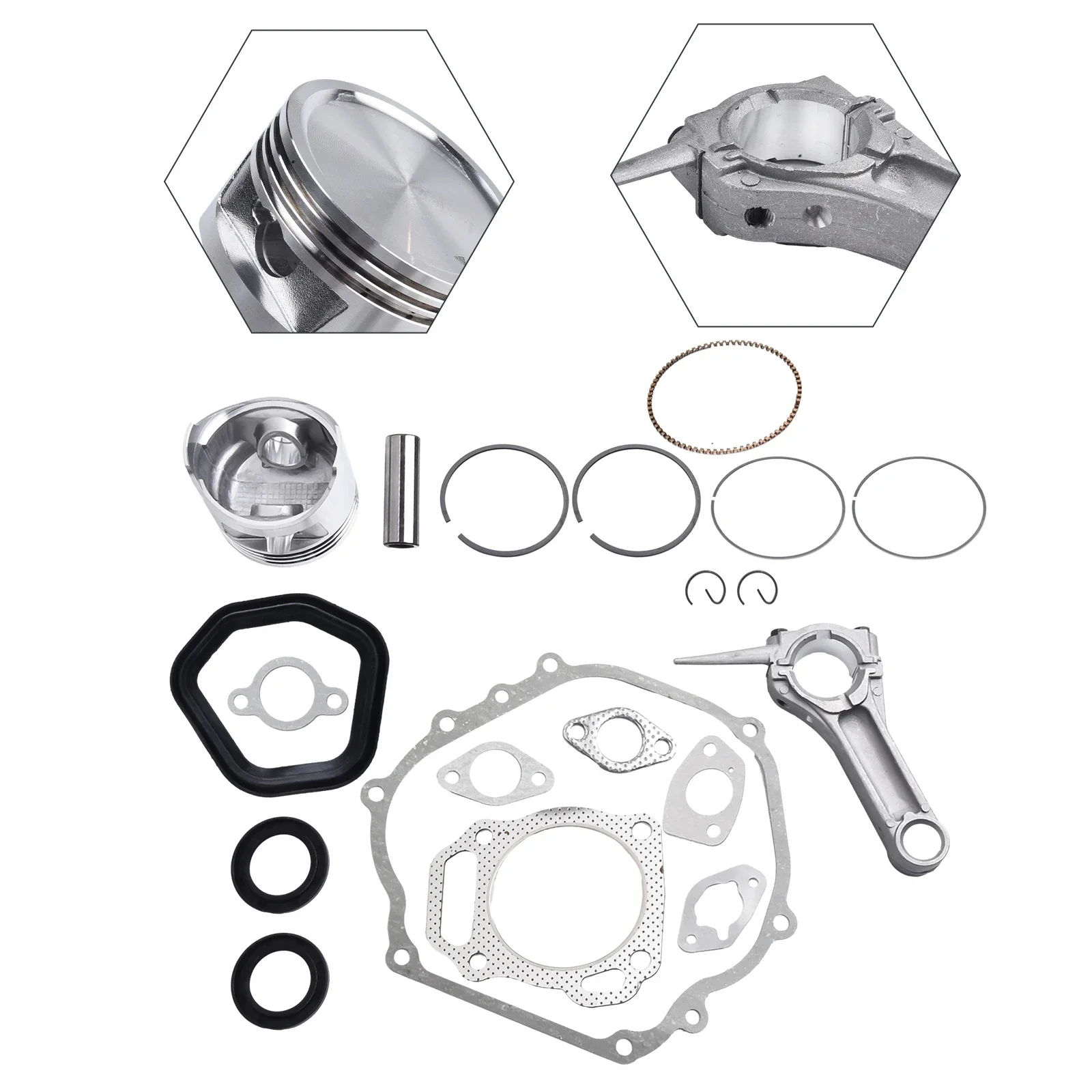 Imagem -02 - Rebuil Kit para Honda Gx390 13hp Anel Pistão Biela Seal Juntas Motor Peças Cortador de Grama Gerador Motor Cortador de Grama