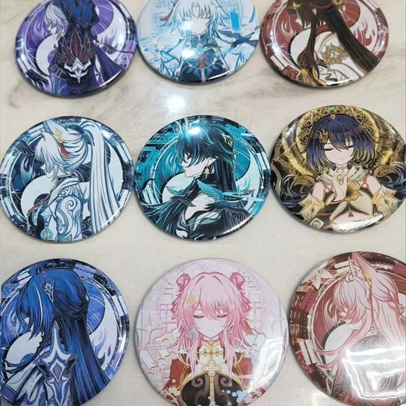 9Pcs/Set  Badge Robin Feixiao March 7th HuoHuo Raiden Bosenmori Mei Tribios Jing Yuan Blade Jingliu 58mm Pin
