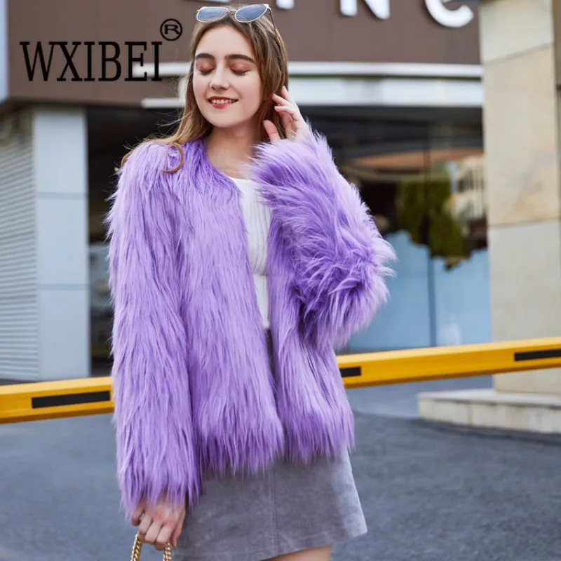 Woman Faux Mink Fur Hoodie Bomber Jacket Long Hair Imitation Fox Fur Coat Plush Cardigan Hooded Loose Outwear Fluffy Topss