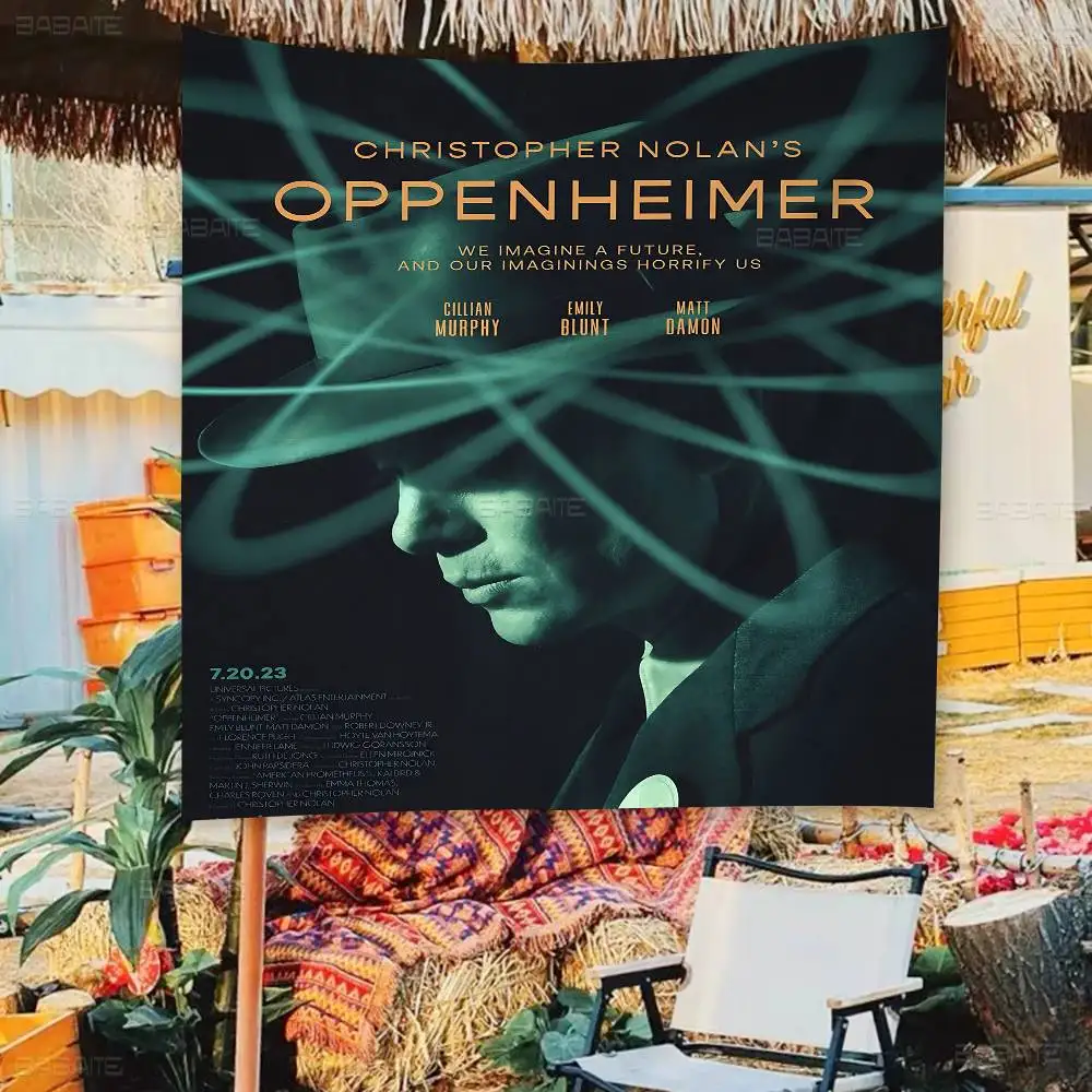 خمر الكلاسيكية O-oppenheimer الفيلم الإبداعية نمط شنقا العلم البوليستر المطبوعة راية اليد سحبت العلم
