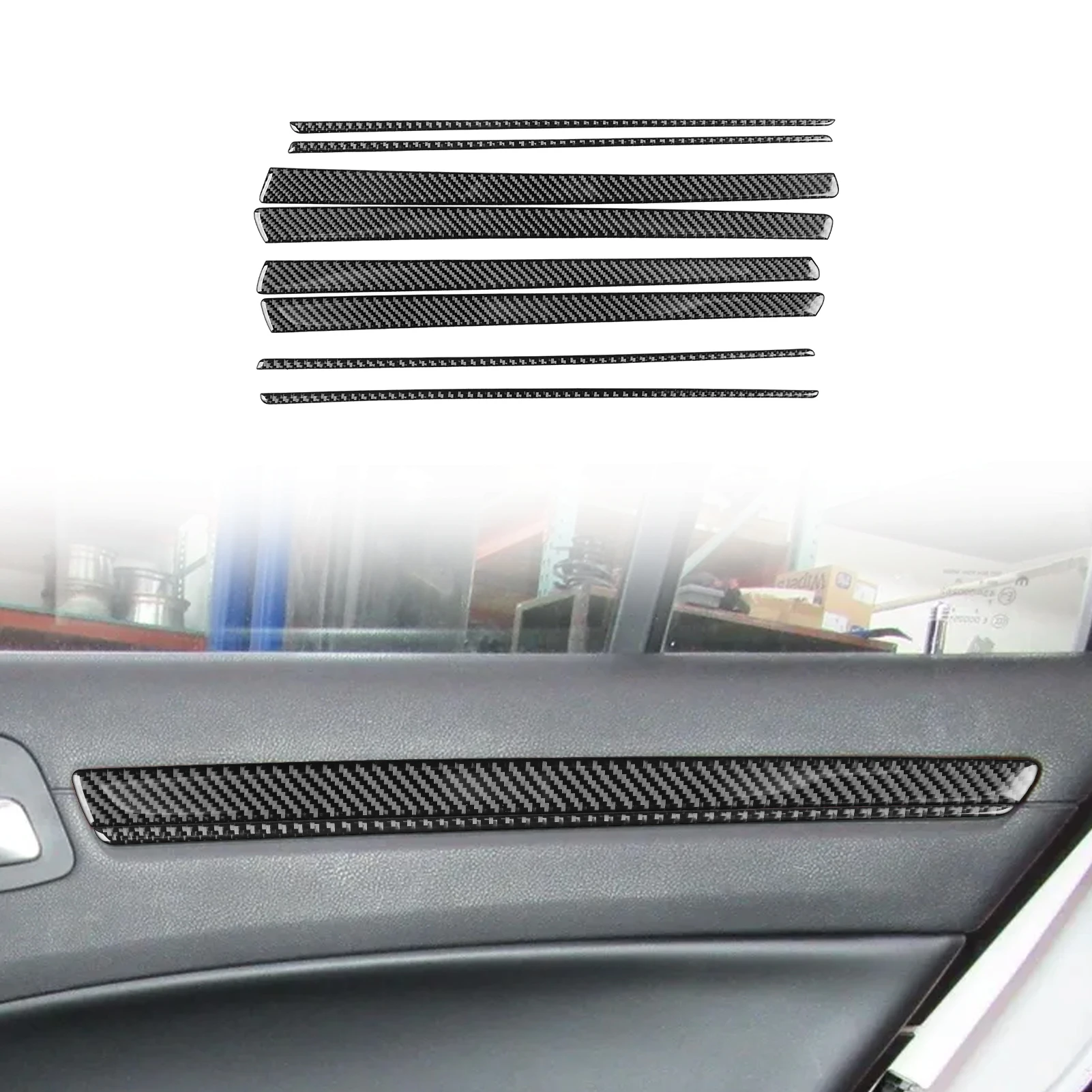 For Jeep Chrysler 300 2011-2023 Car Door Panel Decoration Strips Real Carbon Fiber Stickers Interior Auto Styling Accessories