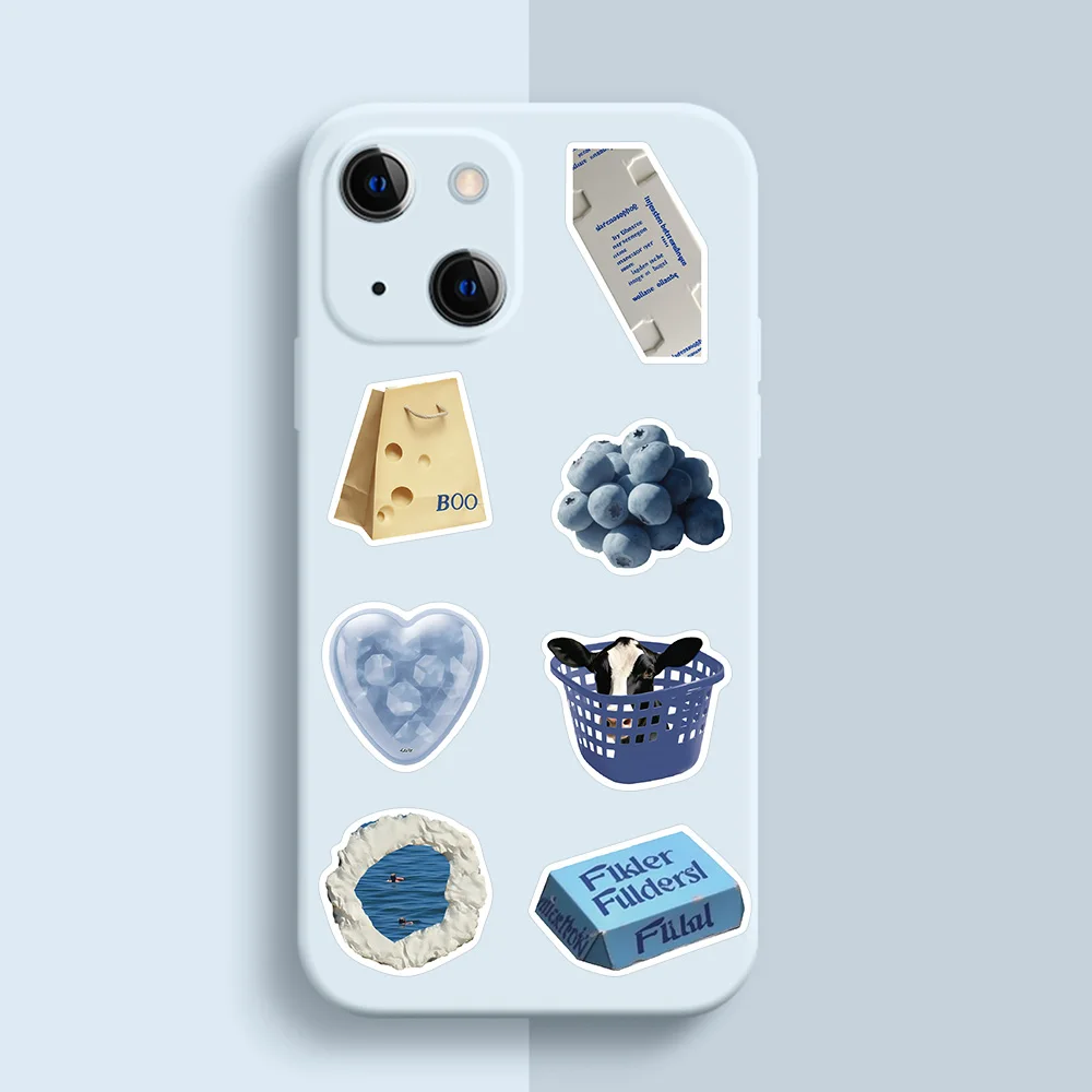 50pcs Blue Ins Style Sticker Creative Fashion Decal For Phone Luggage Diary Scrapbook Skateboard HD Printing Sticker Party Gift view 5