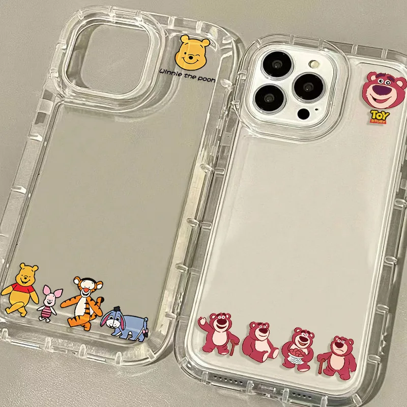 MINISO Disney Luxury Case For iPhone 15 14 Plus 13 12 11 Pro Max 7 8 Plus AIR BAG Funda X XS Max XR Clear Winner Toy Story Shell