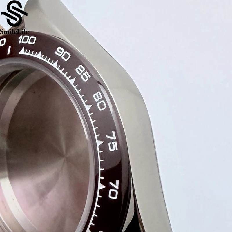 SmileLife 39 مللي متر VK63 ساعة حافظة الياقوت الزجاج السيراميك/الصلب الحافة مقاوم للماء صالح VK63 كوارتز ساعة يد تعمل بالحركة اكسسوارات