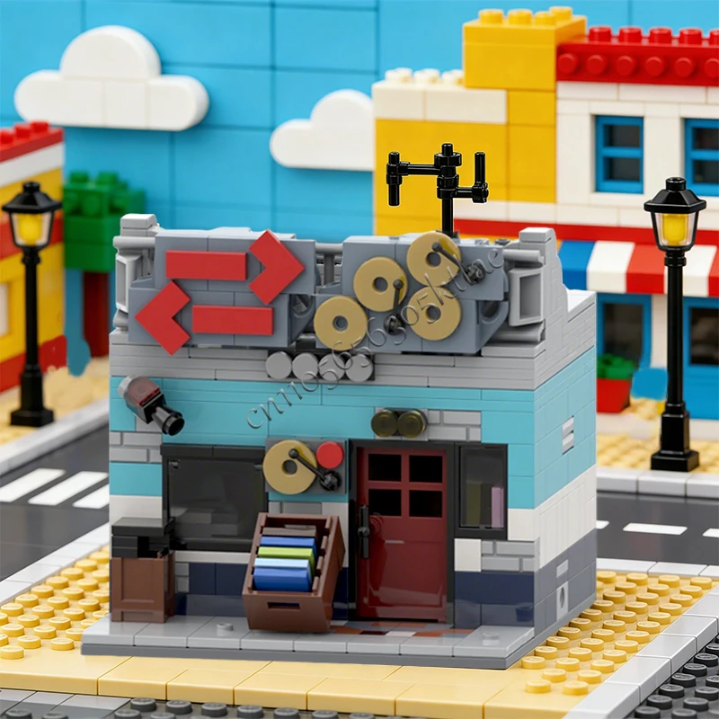 547 PCS Medieval Record Shop Small MOC Customize Modular Building Block Brick Popular Model Creative DIY Boy Festival Toy Gift