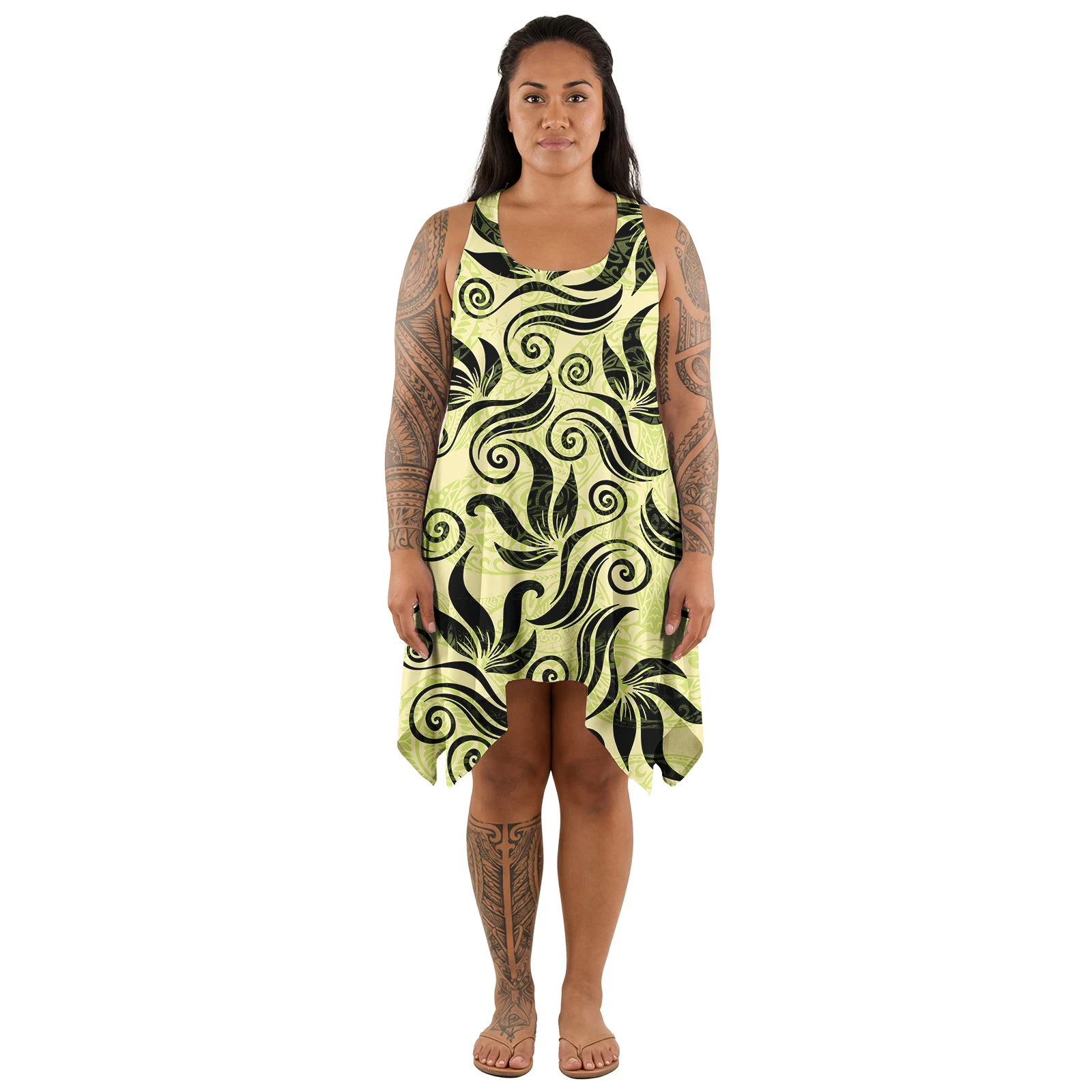 High Quality Custom Samoan Tribal Women Tank Tops Short Skirts Polynesian Plus Size Elegant Dresses Hawaiian Island Dress Ladies - view 6