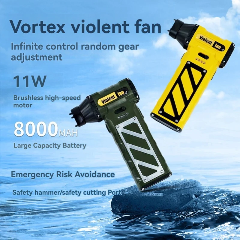 مروحة نفاثة توربو صغيرة 110000 RPM محرك بدون فرش تدفق هواء قوي منفاخ هواء عنيف USB أدوات تنظيف الغبار القابلة لإعادة الشحن