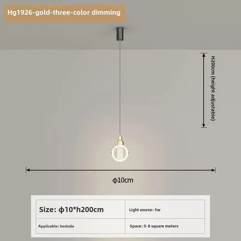

A Modern Minimalist Bedroom Bedside Chandelier Home Adjustable Long Line Bar Desk Lamp Decorative Atmosphere Light Pendant Lamp
