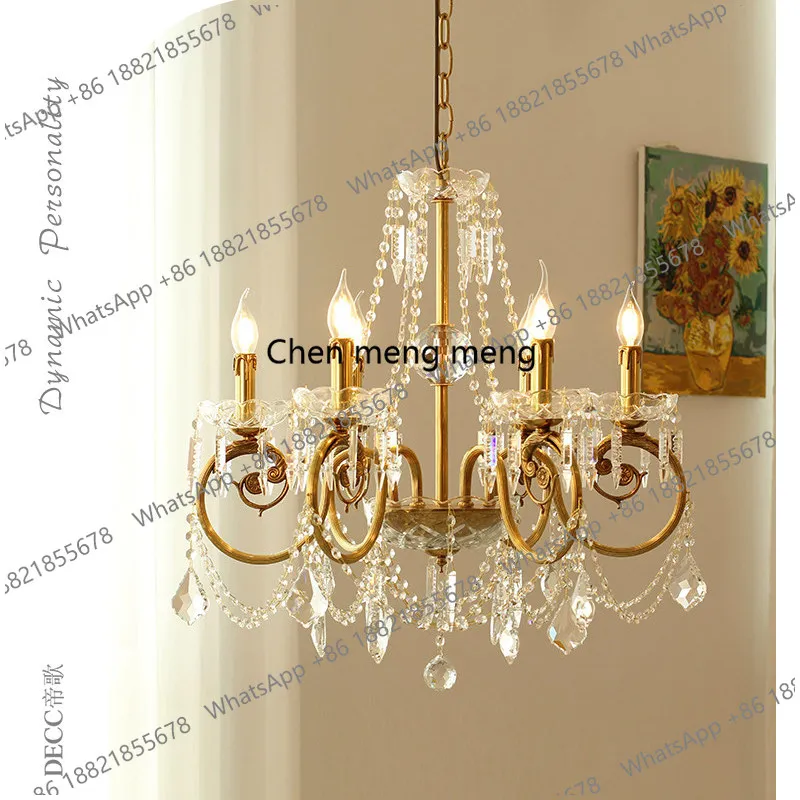 

French light luxury high-end crystal chandelier European villa American living room dining room bedroom