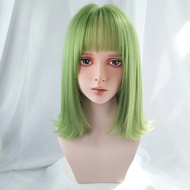 

Wig women's short hair round face short straight hair, women's short hair natural handsome face trimming hair cover