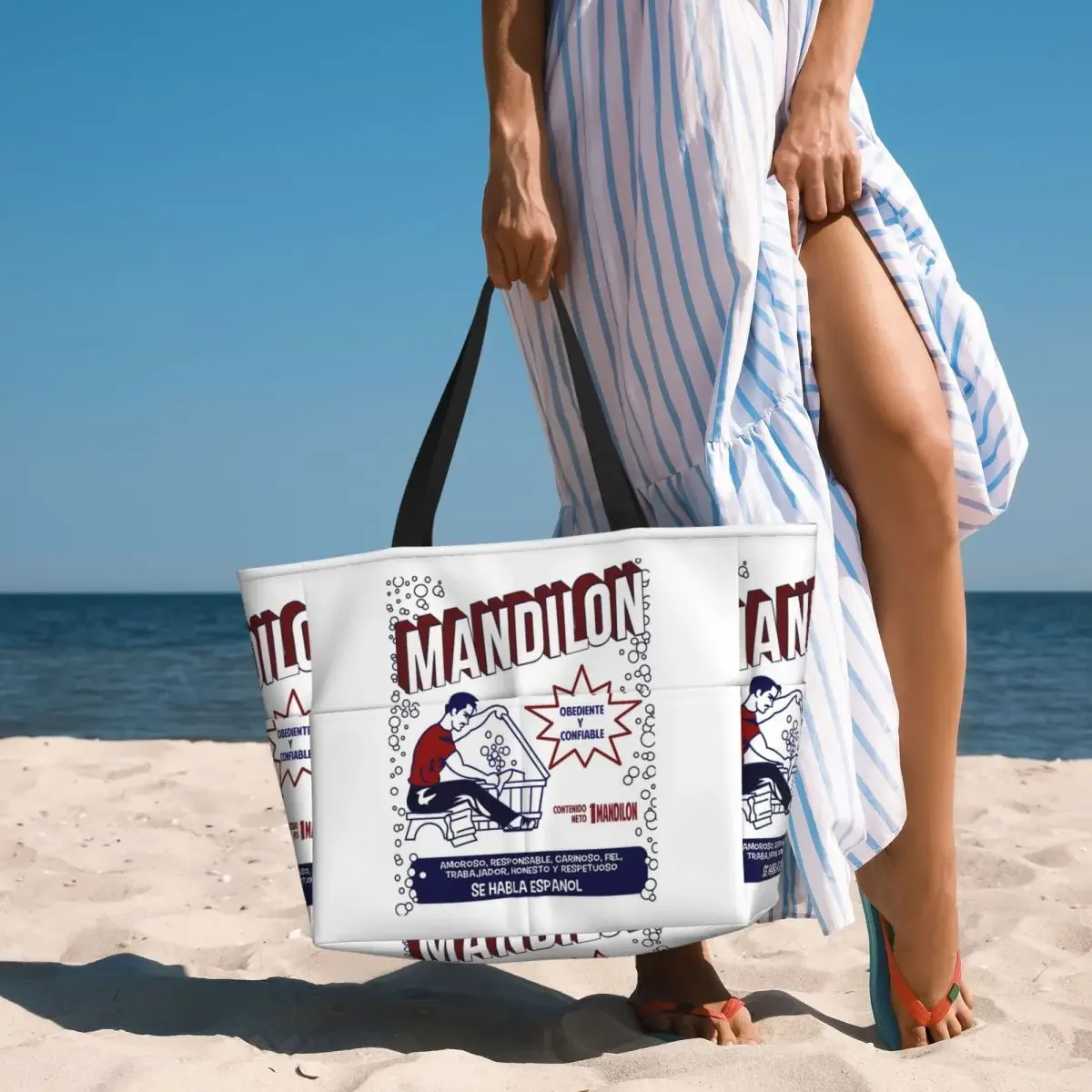

El Mandilon Funny Mexican Dad Beach Tote Bag Sport Gym Yoga Duffle Large Tote Bag Women Travel Bag Fitness bag
