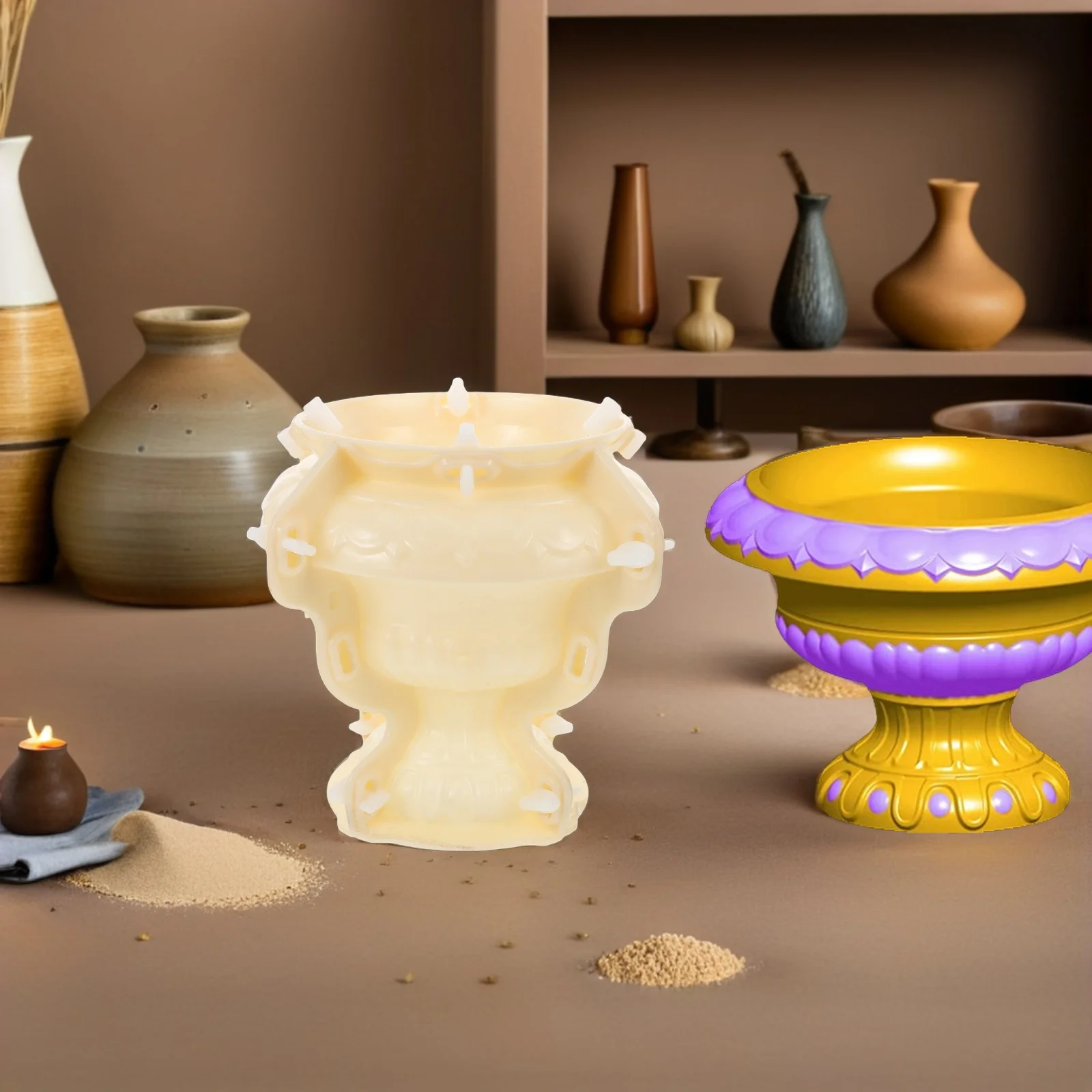 

Форма для изготовления урн-кашпо из цемента – многоразовая форма из утолщенного пластика в европейском римском стиле для бетонных цветочных горшков и горшков для бонсай