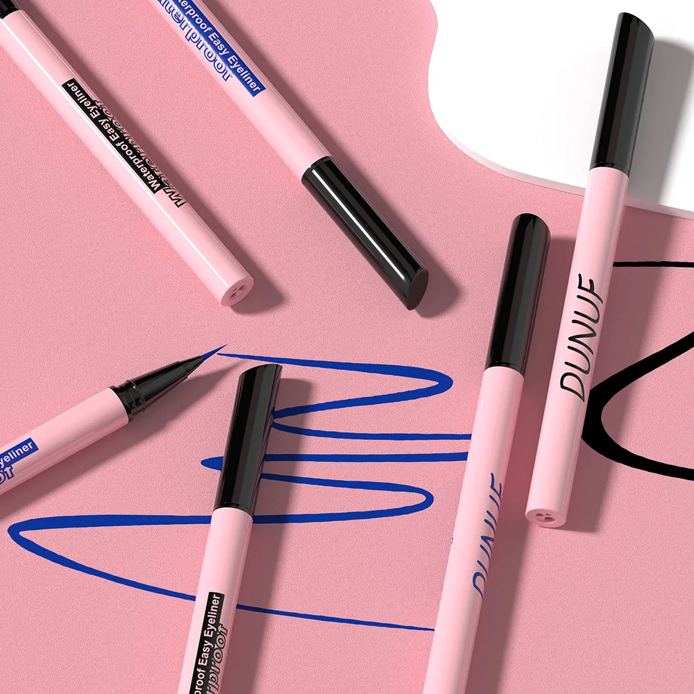 ツーインワンブルースムースリキッドアイライナーアイブロウペンシル両用、初心者向けの細いペン、汚れにくい、アイコスメティック