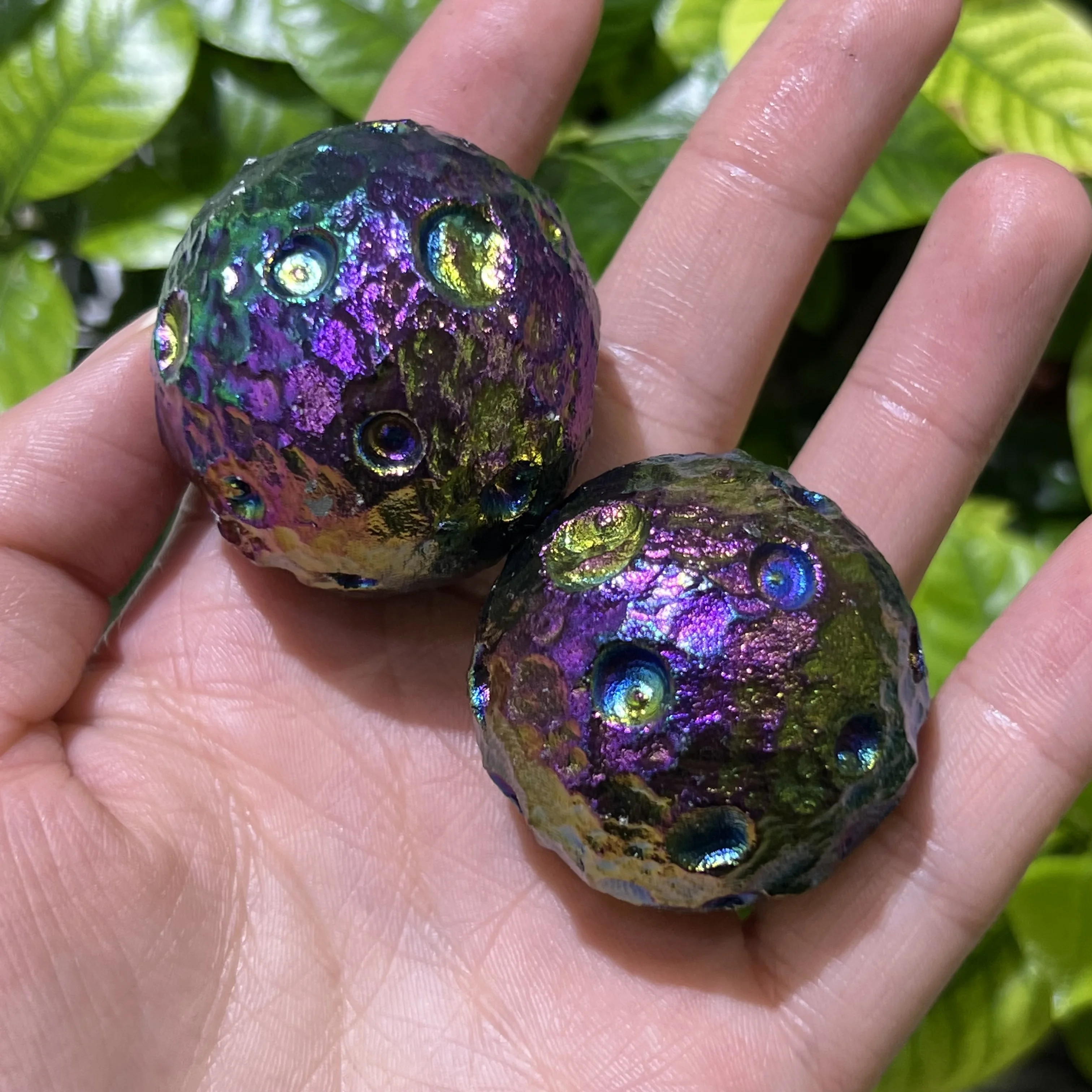 Natural electroplated crystal ball Mineral Mine Moon Spheres Collectibles Gemstones Stones and crystals