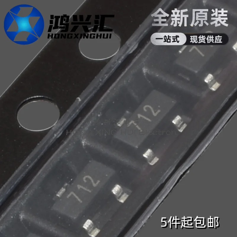 (100PCS) New/Original PSM712-LF-T7 Silkscreen SM712 712 SMT SOT23 Lightning and ESD Protection
