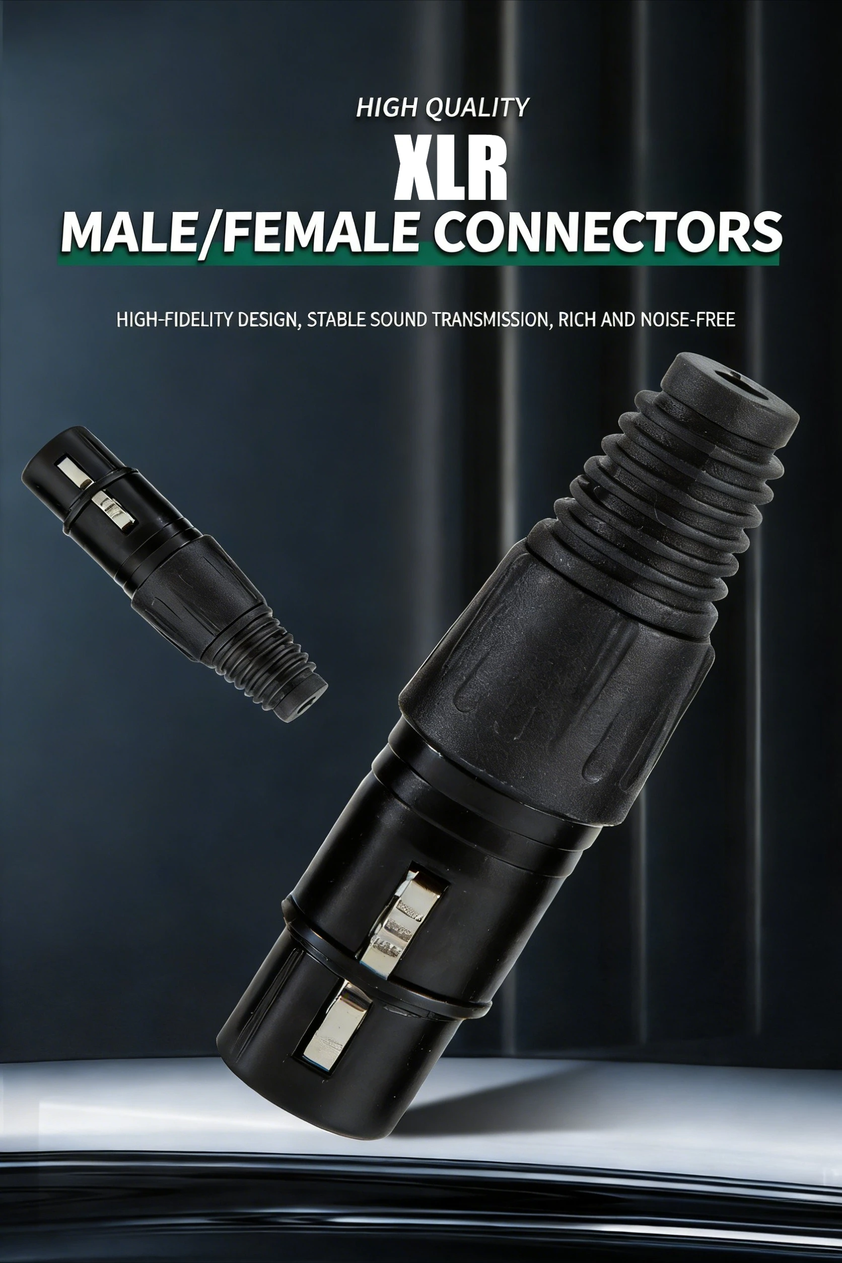 2/4/8PCS XLR 3Pin Male/Female Microphone Audio Cable Plug Connector Cannon MIC Cable Termination Black Silver Microphone Plugs