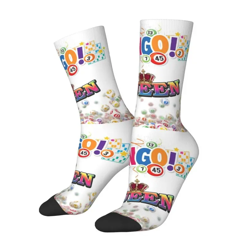 Kawaii Bingo Queen Socks Women Men Warm 3D Print Paper Game Football Sports Socks