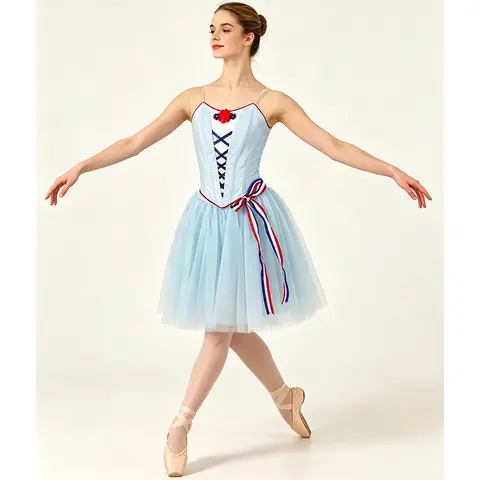 No elasticity Separate Flames of Paris professional Ballet Tutu pale blue ballet custom Skirt Soft yarn short style girl JNBL217