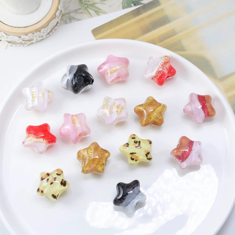 

Cordial Design 50Pcs 19*20MM Resin Beads/Hand Made/Glitter Powder Effect/Star Shape/DIY/Jewelry Findings & Components #18690