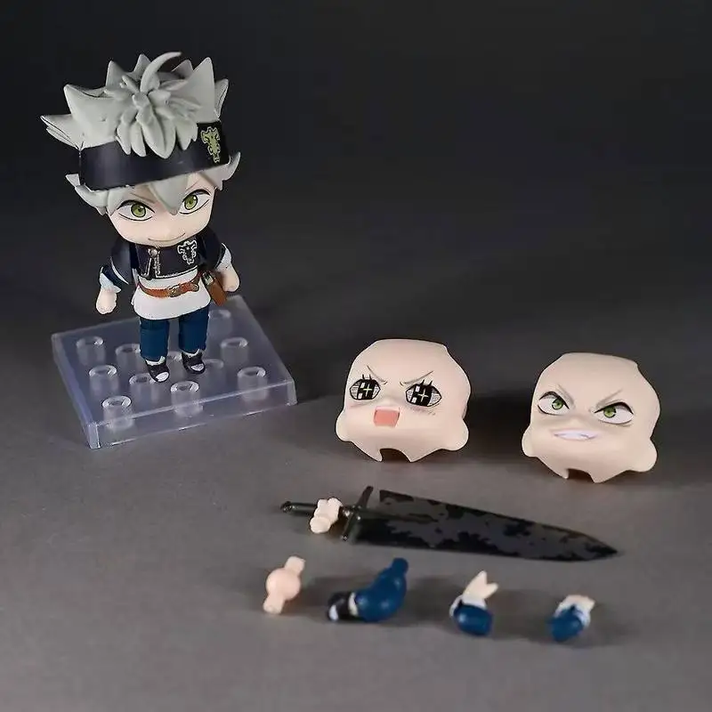 Black Clover Nendoroid 2659 Asta Anime-Figur Austauschbares Gesicht PVC Sammlermodell PC-Gehäuse Desktop-Ornament Spielzeugpuppe Geschenk