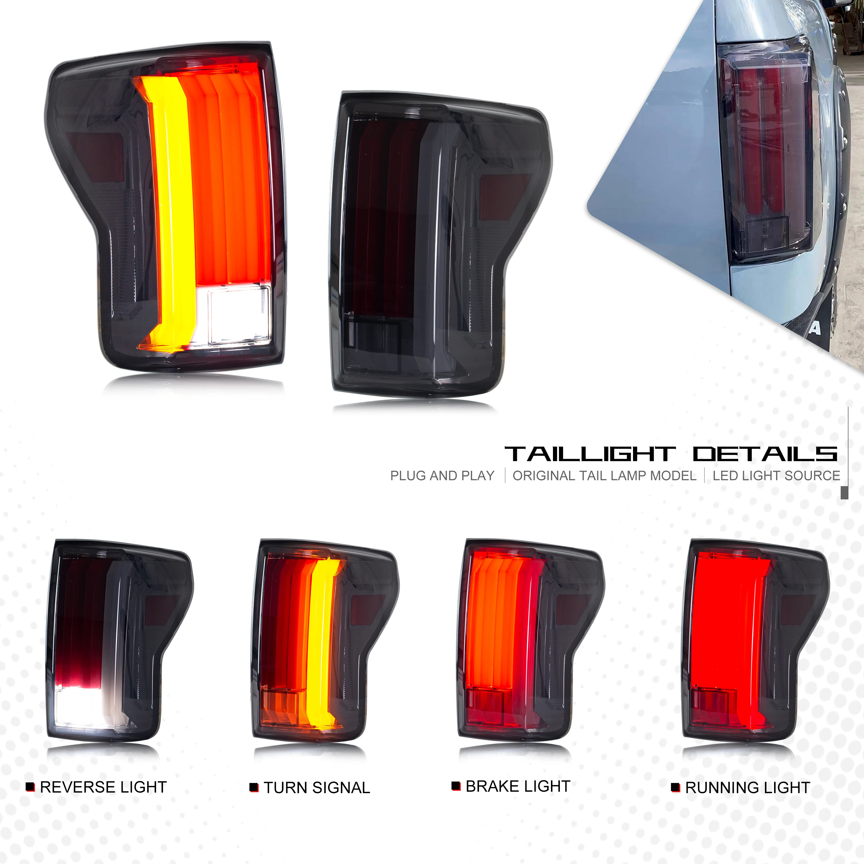 LED Tail Lights For Toyota Tundra 2007-2013 With Start-up Animation Sequential Signal Taillights Accessary 【S,SL,SR,SV】Accessary