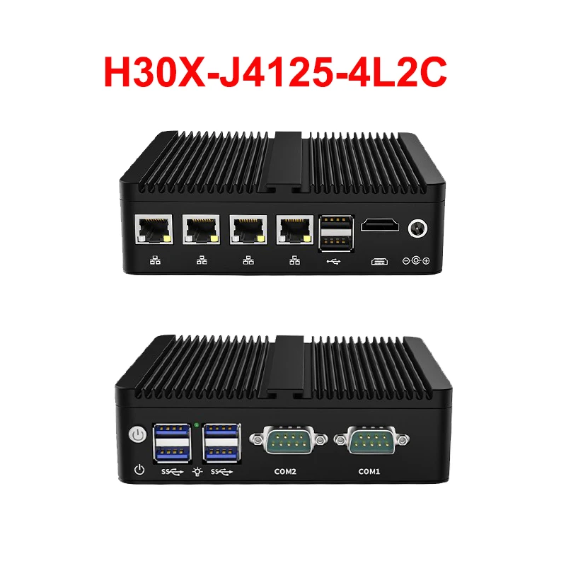 Yohirs كمبيوتر صناعي صغير Inter N150 DDR4 M.2 NVME HDMI2.0 DP 4x2.5G LAN 2COM Win11 Pro Linux PfSense ESXi جدار الحماية 3G 4G WIFI