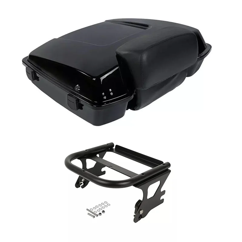 

Motorcycle Razor Pack Trunk Backrest Two-Up Mount For Harley Tour Pak Touring 1997-2008