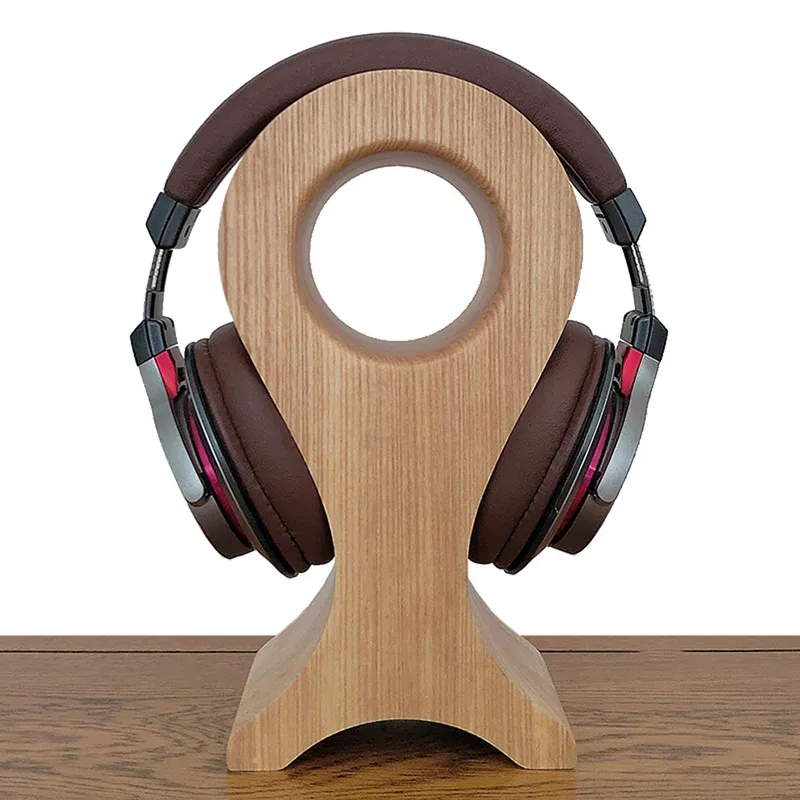 Wood Headphones Stand Holder Hanger Wooden Headset Desk Display Shelf Rack Universal Bracket Earphone Accessories