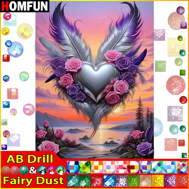 HOMFUN Fairy Dust AB 5D Diy Diamond Painting Cross Stitch 